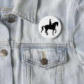 Piaffe Dressage-Pferd und Reiter (Schwarzes) Button (Beispiel)