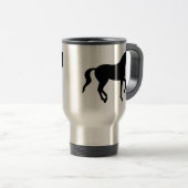Piaffe Pferd (Schwarzes) Reisebecher (VorderseiteRechts)