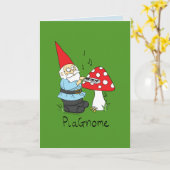 PiaGnome - Funny Piano Gnome Grußkarte Karte (Gelbe Blume)