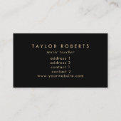 Pianist Blumendekor Musiknoten Visitenkarte (Rückseite)