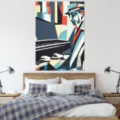 Pianist Cubism Canvas Print Leinwanddruck (Insitu (Schlafzimmer))