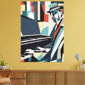 Pianist Cubism Canvas Print Leinwanddruck (Insitu (Wohnzimmer))