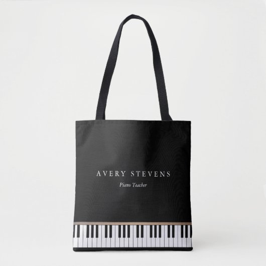 Pianist Elegant und einfache Black Piano Keys Busi Tasche (Vorderseite)