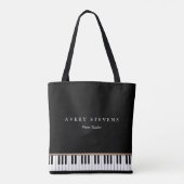 Pianist Elegant und einfache Black Piano Keys Busi Tasche (Rückseite)