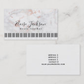 Pianist eleganter rosa Marmor Visitenkarte (Vorne/Hinten)