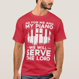 Pianist Faith Christlich Cross Keyboar T-Shirt