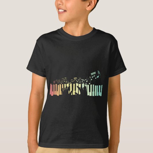 Pianist Gift Idee Keyboards Musiknoten Piano T-Shirt (Vorderseite)