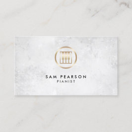Pianist Gold Piano Keys Icon Business Card Visitenkarte