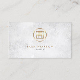 Pianist Gold Piano Keys Icon Business Card Visitenkarte