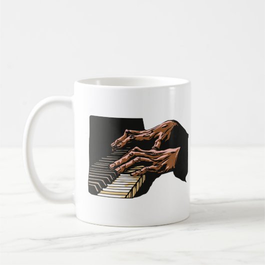 Pianist Hands Playing Piano – Kaffeetasse (Links)