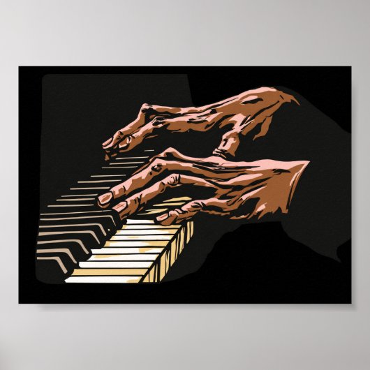 Pianist Hands Playing Piano –  Poster (Vorne)