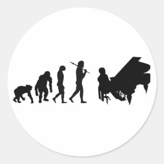 Pianist-Klavier-Orchester-Komponist-Mozart-Gang Runder Aufkleber