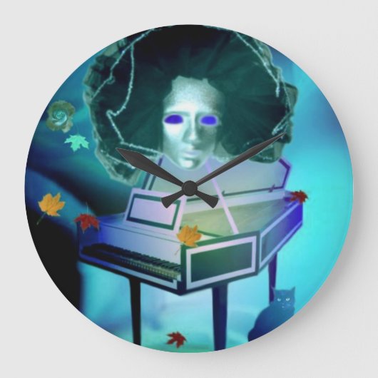 Pianist Meringue Wall Clock Große Wanduhr (Vorderseite)