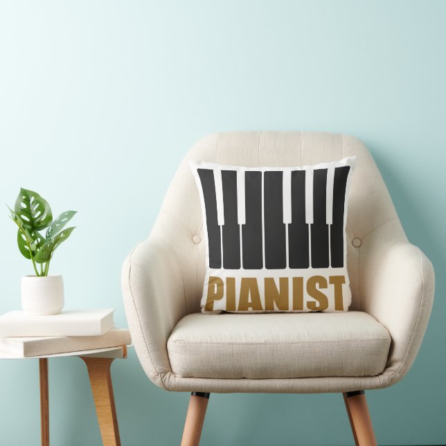 Pianist Moderne Typografie Kissen (Stuhl )