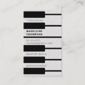 Pianist-Musiklehrer Keys Keyboard Modern Visitenkarte (Vorderseite)