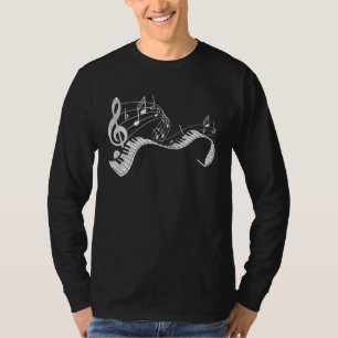 Pianist Musiknotens Treble Clef Piano Player Keybo T-Shirt