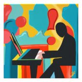 Pianist - originelle Ölmalerei Fotodruck (Vorne)