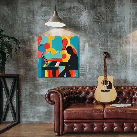 Pianist - originelle Ölmalerei Fotodruck