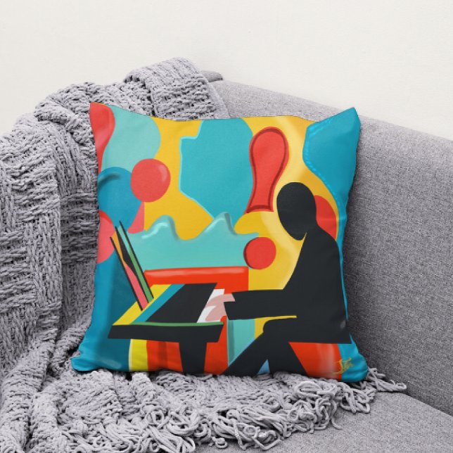 Pianist - originelle Ölmalerei Kissen (Von Creator hochgeladen)