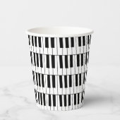 Pianist-Party: Schwarz-Weiß-Piano-Keys Pianist Pappbecher (Vorderseite)