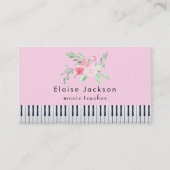 Pianist pastellrosa und grün visitenkarte (Vorderseite)