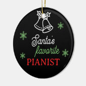 Pianist Pianist Pianist Piano Key Black Keramik Ornament (Links)
