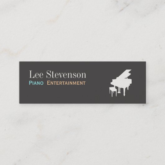 Pianist Piano Music Teacher Grand Piano Mini Visitenkarte (Vorderseite)