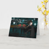 Pianist, Piano Player Geburtstagskarte Karte (Gelbe Blume)