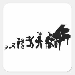 Pianist Quadratischer Aufkleber