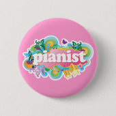 Pianist-Retro Klavier-Geschenk Button (Vorderseite)