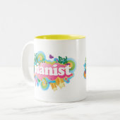 Pianist-Retro Klavier-Geschenk Zweifarbige Tasse (Vorderseite Links)