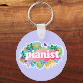 Pianist Retro Piano Gift Schlüsselanhänger (Vorderseite)