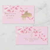 Pianist Rosa-Blätter Visitenkarte (Vorne/Hinten)