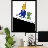 Pianist und Hund Art Deco Vintage Poster (Heimbüro)