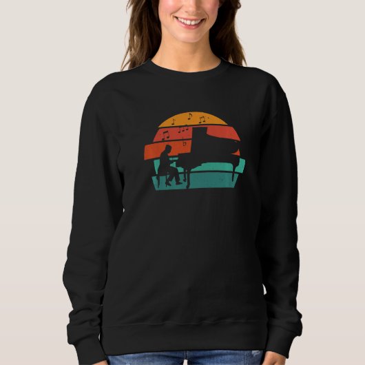 Pianist und Noten Sweatshirt (Vorderseite)