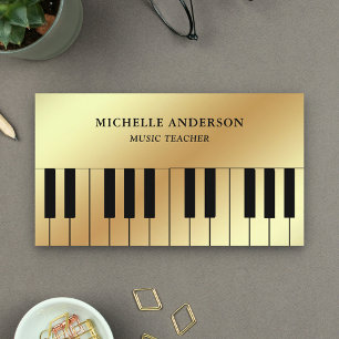 Pianist von Gold Foil Keyboard Musiker Pianist Visitenkarte