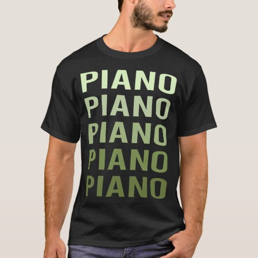 Pianist von Green Text T-Shirt (Vorderseite)