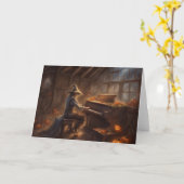 Pianistin beim Stalltanz Karte (Gelbe Blume)