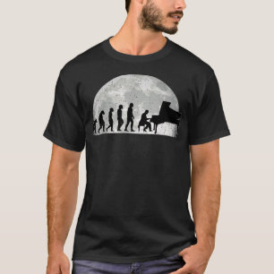 Pianistin Evolution Moon Piano Klavierspieler T-Shirt