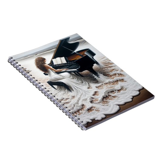 Pianistin im Frostsurfen Notizblock (Rechte Seite)