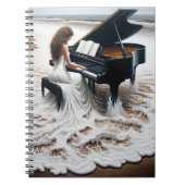 Pianistin im Frostsurfen Notizblock (Vorderseite)