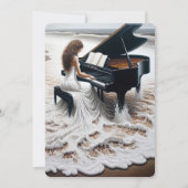 Pianistin im Ozean für Piano Erwägung Einladung (Vorderseite)
