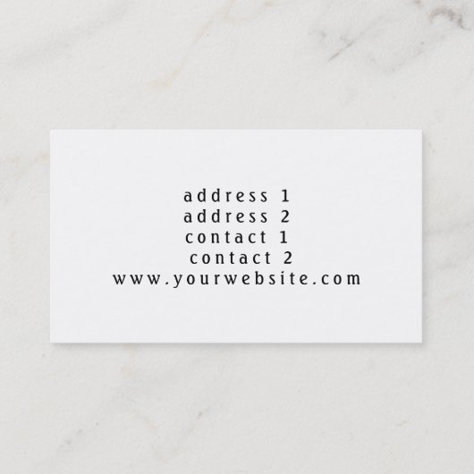 Pianistin, Rose Visitenkarte (Rückseite)