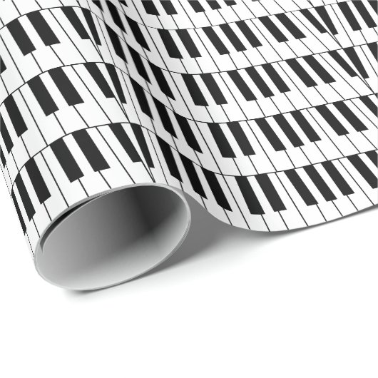 Pianistin: Schwarz-Weiß-Piano-Keys Pianistin Geschenkpapier (Rolleneckpunkt)