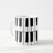 Pianistin: Schwarz-Weiß-Piano-Keys Pianistin Kaffeetasse (Vorderseite Links)