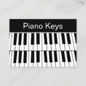 Pianistin: Schwarz-Weiß-Piano-Keys Pianistin Visitenkarte (Vorderseite)