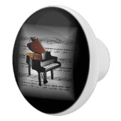 Piano ~ 3-D Sheet Music Pillow ~ Grau Black BG ~ Keramikknauf (Rechts)
