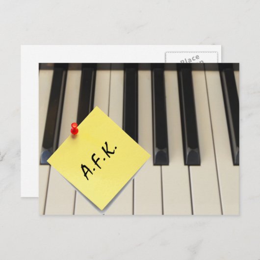 Piano A.F.K. (weg von der Tastatur) Postkarte (Vorne/Hinten)