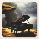 Piano Art Rechteckiger Pappuntersetzer (Vorderseite)