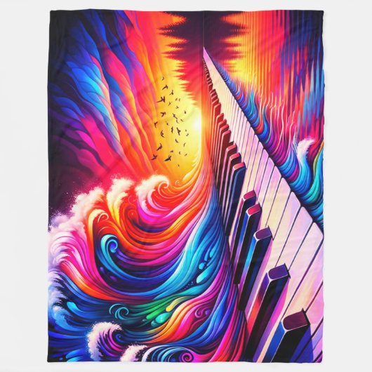 Piano Artwork Fleecedecke (Vorderseite)